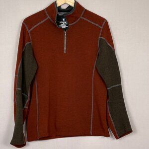 KUHL Revel Kashmira Quarter Zip Pullover Medium Burgundy Fleece Hiking Outdoor